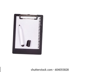Notebook close up isolated on white background