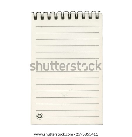 Notebook commonly used for notes or reminders. a small notebook lined with lines. book empty line date isolated on white background.