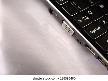 Notebook with computer keyboard on it