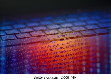 Notebook computer keyboard. Small depth of field.