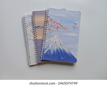Notebook or diary book isolated on white background 
