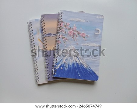 Notebook or diary book isolated on white background 
