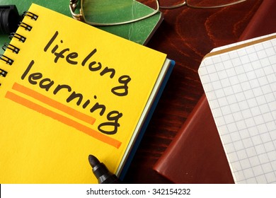 Notebook With Lifelong Learning  Sign. Education Concept.