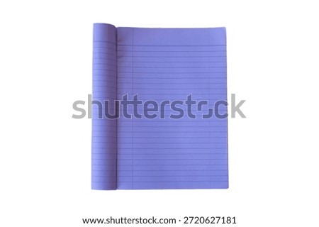 Notebook with lined pages isolated on white background. Perfect for education, office, and stationery themes.