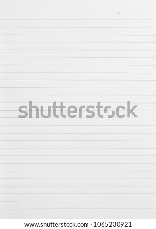 Notebook lined paper background or texture. 