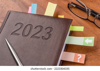  Notebook on a desk 2023 - Shutterstock ID 2223304335