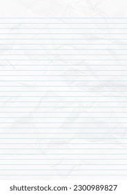 Notebook paper background. Lined notebook paper. crumpled paper background - Shutterstock ID 2300989827