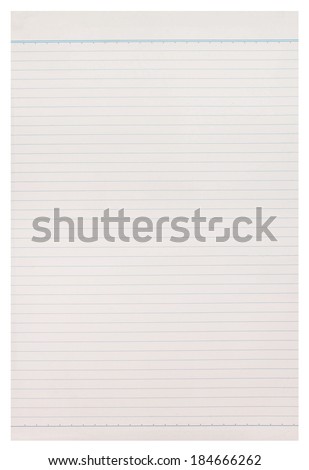notebook paper background on white background.