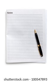 Notebook and pen close up