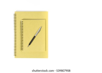 Notebook And Pen On White Background