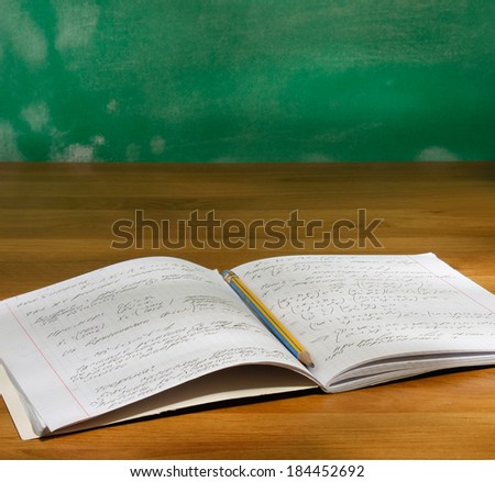 Notebook with pencil