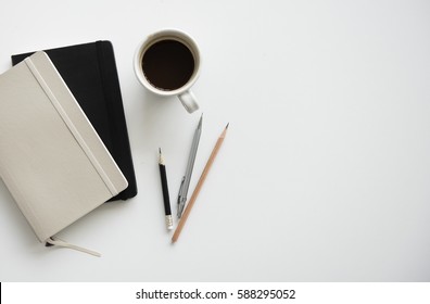Notebook Pencil Coffee Work Station