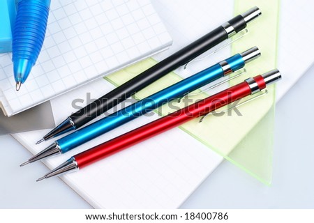 Notebook and pensils