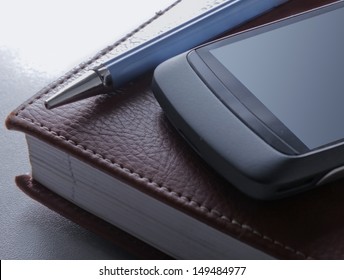 notebook and phone