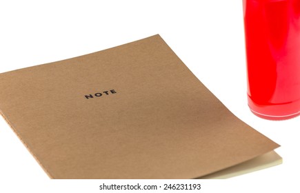 Notebook and red wine