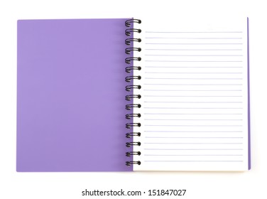 Notebook Spiral Bound Isolated On White Background