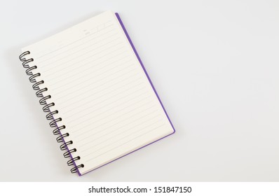 Notebook Spiral Bound Isolated On White Background