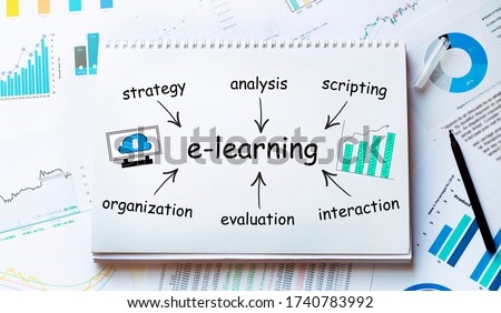 Notebook with Tools and Notes about elearning,concept