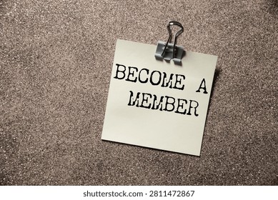notebook written with text BECOME A MEMBER