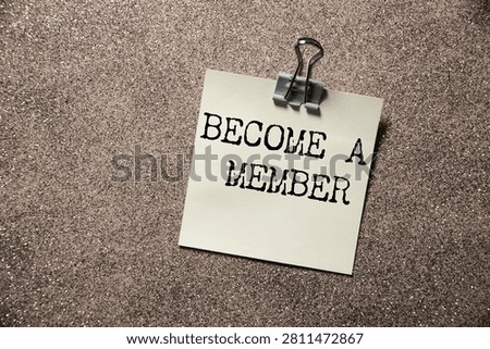 notebook written with text BECOME A MEMBER