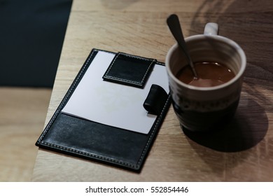 Notepad beside the bed.