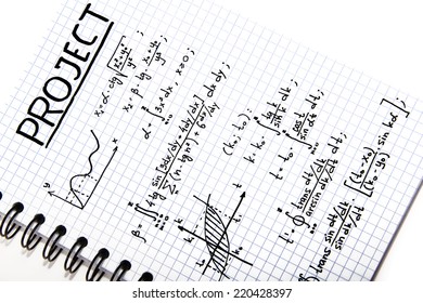 Notepad with a mathematical project