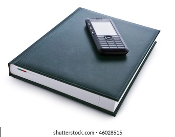 notepad with mobile phone