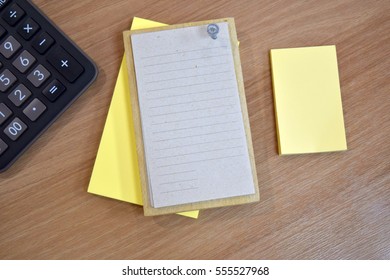 Notepad and pen with space for copy - Shutterstock ID 555527968