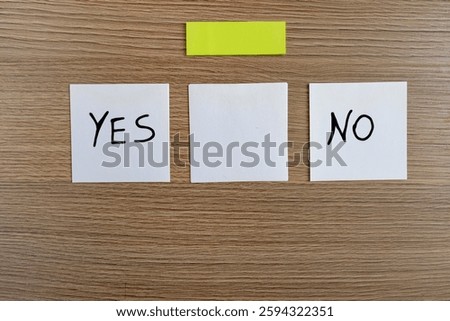 Notepad with question mark. Yes or no question.