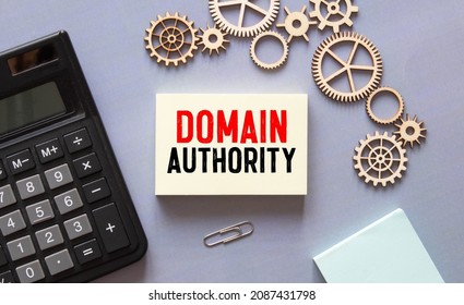 Notepad with text domain authority. Diagram, red notepad and white background. - Shutterstock ID 2087431798