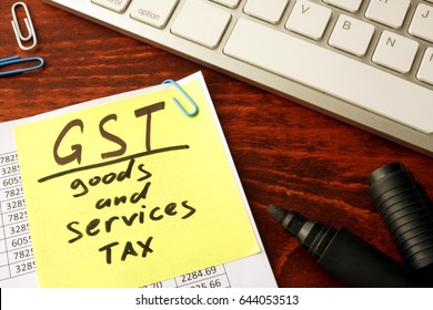 Notepad With Word GST Goods And Services Tax.