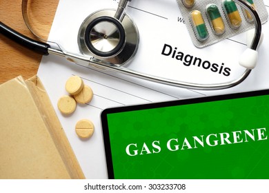 Notepad With Words Gas Gangrene. Medical Concept.