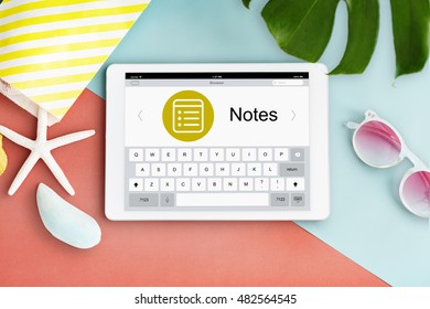 Notes Message Icon Wepage Concept