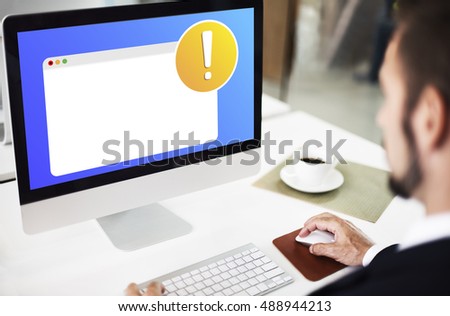 Notice Exclamation Point Window Notification Graphic Concept