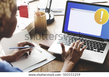 Notice Exclamation Point Window Notification Graphic Concept