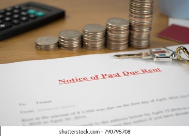 NOTICE OF PAST DUE RENT (The Image Has Shallow Depth Of Field)