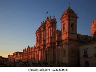 Noto Cathedral At Sunset, Sicily