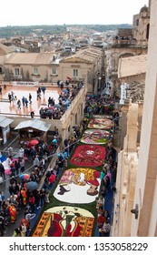 NOTO, Ct/Italy - 05 20 2018: Flower Festival of Noto in Sicily. One of the most colourful festivals anywhere in the world takes place every year.
Theme 2018: "China in Bloom-The Silk Road".
