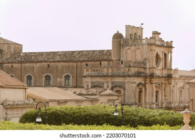 Noto, Sicily, Italy - April, 24th, 2022 -  Sicilian Baroque Style