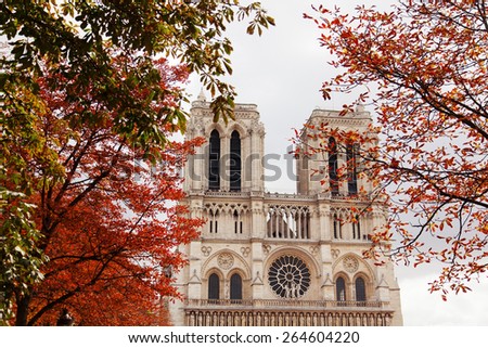 Similar – Notre Dame Kathedrale im Herbst