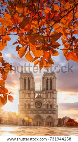 Similar – Notre Dame Kathedrale im Herbst