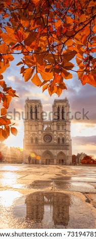 Similar – Notre Dame Kathedrale im Herbst