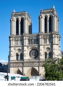 Notre Dame Cathedral From The Front In Paris