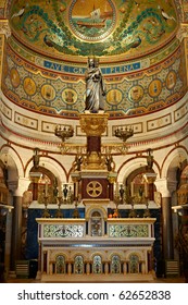 Notre Dame de la garde in Marseille, France, the cathedral altar