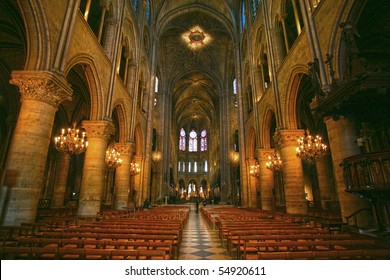 Notre Dame De Paris Carhedral Interior Nav