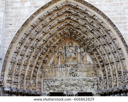 Notre Dame de Paris Carhedral Carving Sculpture, France