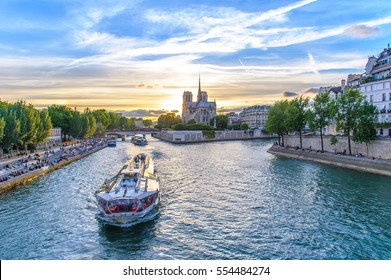 Notre Dame De Paris Cathedral And Seine River