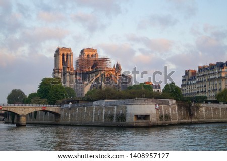 Notre Dame de Paris cathedral, France. Europe. After the fire.