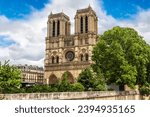 Notre Dame de Paris is the one of the most famous symbols of Paris in a summer day, France