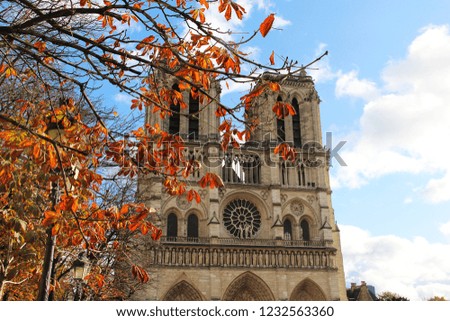 Similar – Notre Dame Kathedrale im Herbst